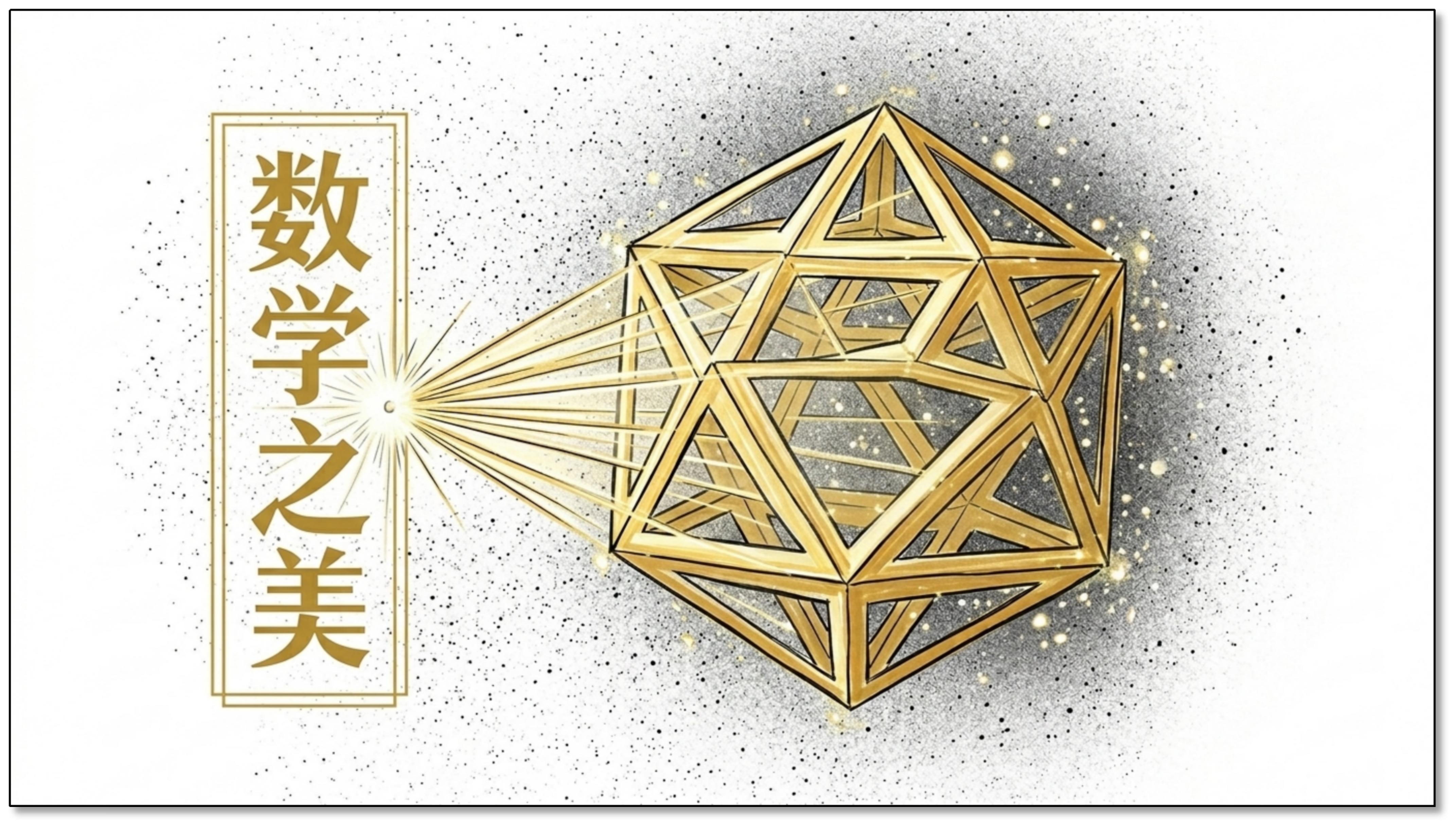 数学之美——几何多面体金色装饰图
